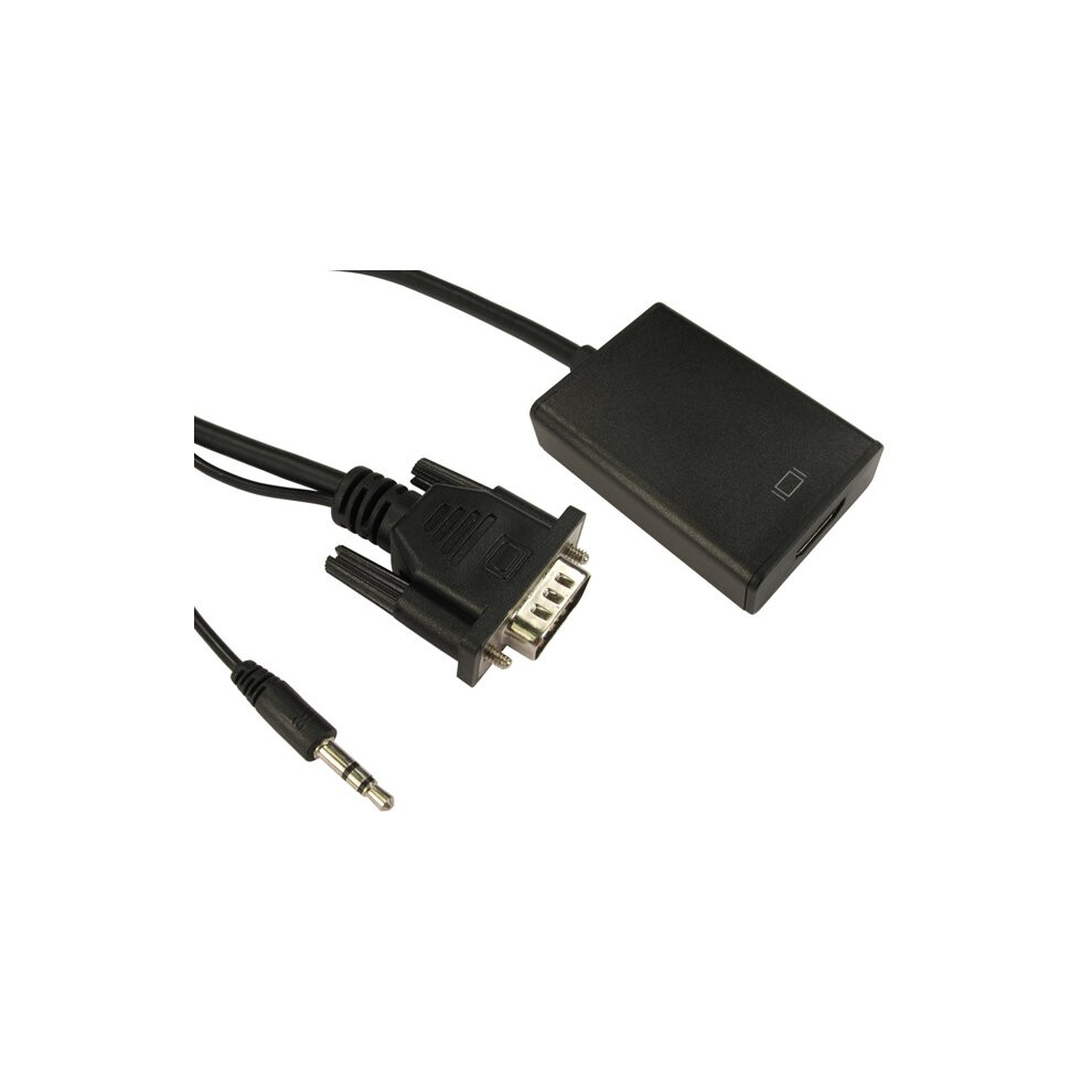 Fdl 0.2M Vga & Audio 3.5Mm Jack To Hdmi Adaptor (Usb Power) M-F 5055309619397