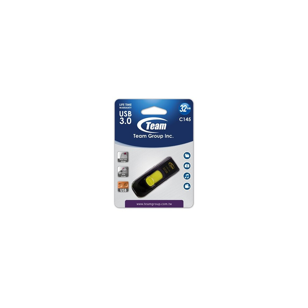 Team Group C145 32Gb Usb 3.0 Usb Flash Drive Yellow 765441016286