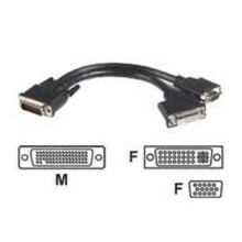 FDL 0.2M DVI DMS59 TO 1 X DVI & 1 X VGA CABLE M-FF