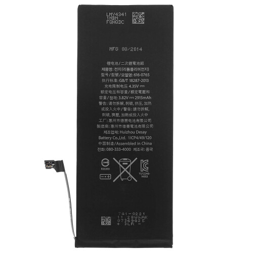 Battery for Apple iPhone 6 Plus 616-0765 2915 mAh Replacement Battery 1