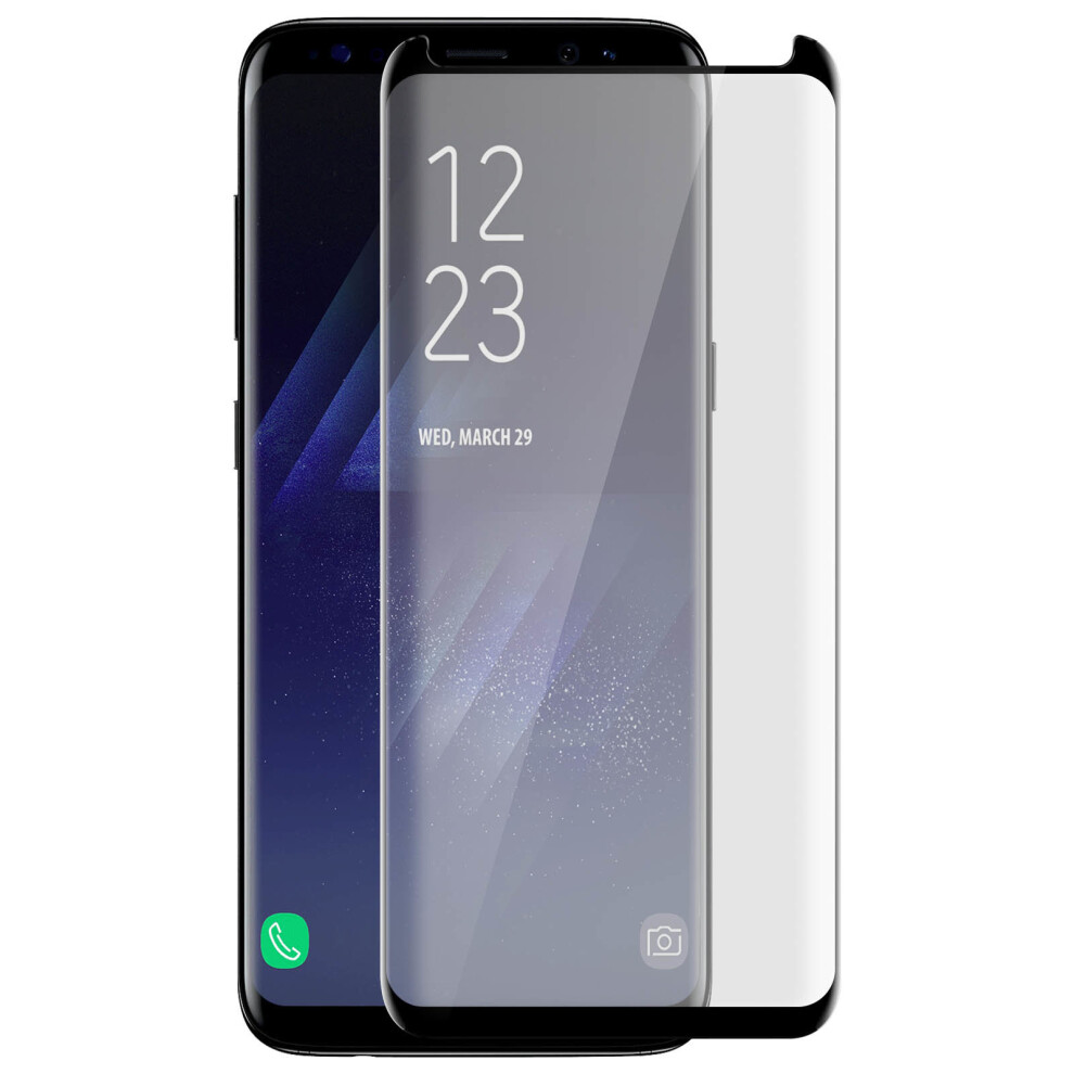 Tempered Glass Screen Protector For Samsung Galaxy S8 Colored Edges - Black 3662427200486