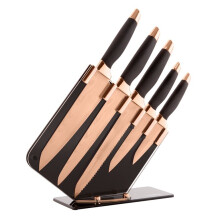 Tower T81532RD Damascus Knife Set | Rose Gold & Black Kitchen Knives