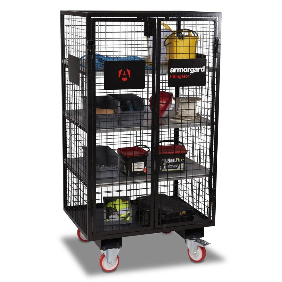 Armorgard Fittingstor Mobile Pipe Fittings Mesh Storage Cage 1000X750x1880mm 5060452081748