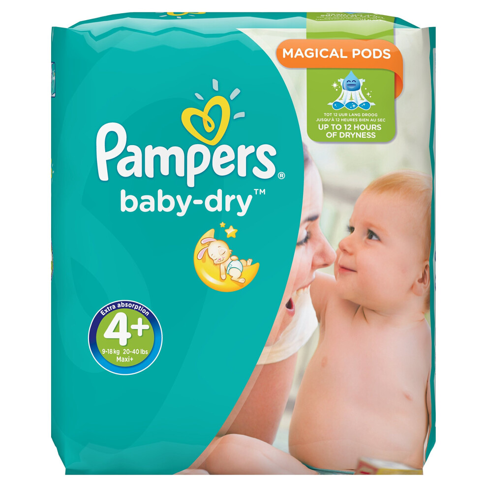 Pampers Baby-Dry Even Drier Nappies Monthly Saving Pack - Size 4+, Pack of 152