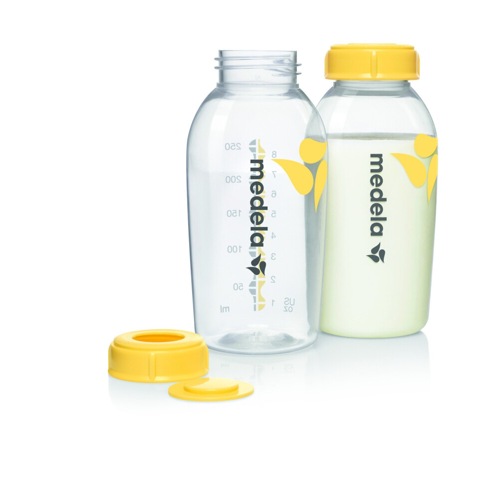 Medela 250 ml BPA-Free Flexible Use, Easy Clean Breastmilk Bottles (2-Pack)