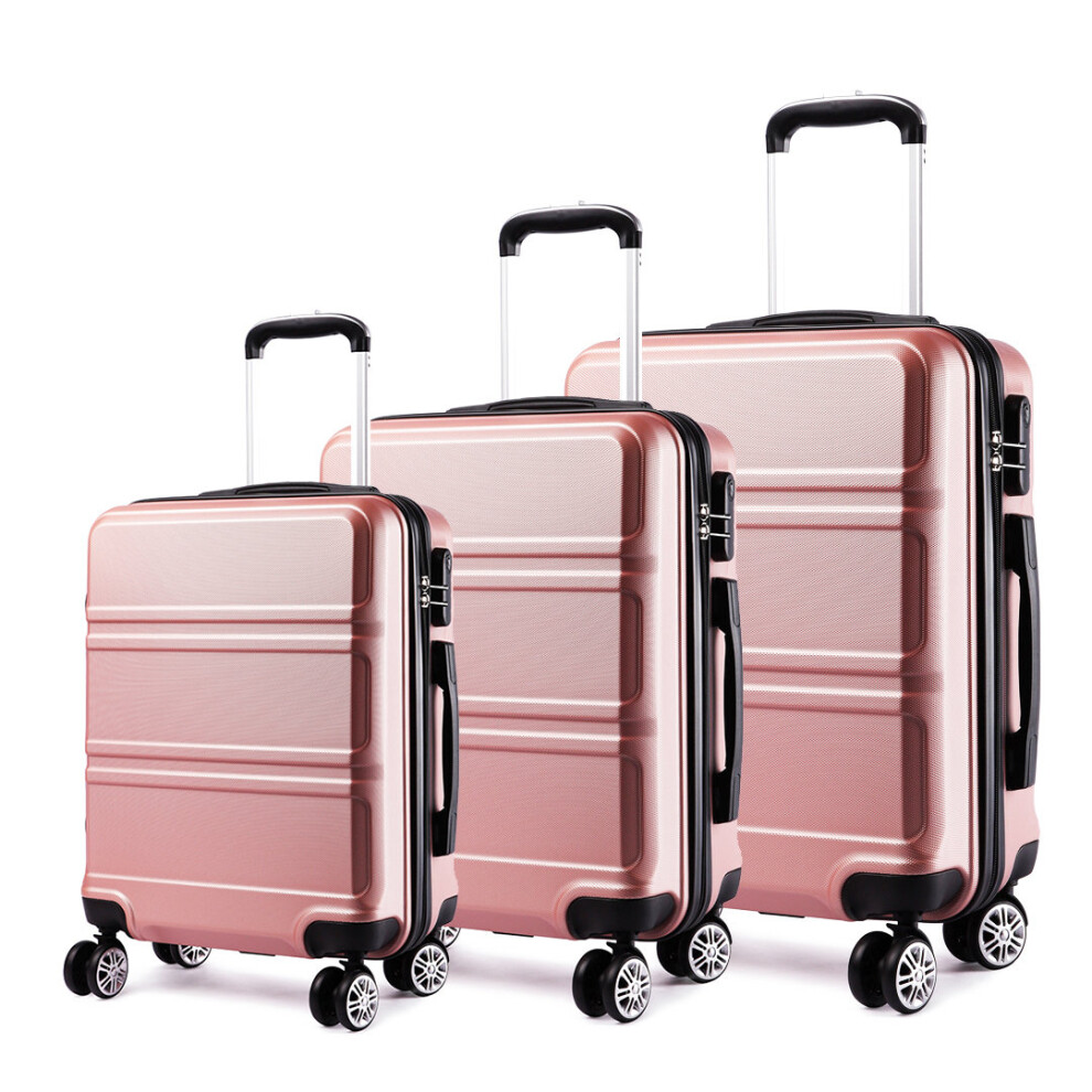 (20 + 24 + 28 inch Nude) KONO Luggage Suitcase Travel Trolley Case Bag Hard Shell ABS 4 Wheels Spinner 20 24 28 Inch Set