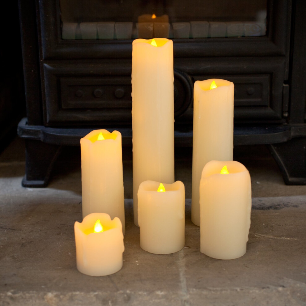 Set of 6 Skinny Real Wax Battery Operated LED Candles by Lights4fun-image-OPC-PKFZWQ-NEW