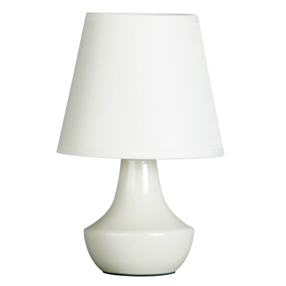 Premier Housewares Ceramic Bedside Lamp - Cream, Set of 2
