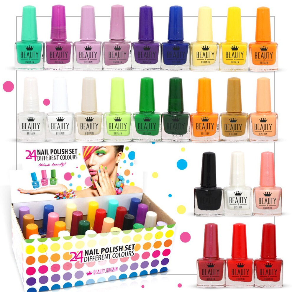 24 x NAIL POLISH VARNISH (SET B) 24 DIFFERENT COLOURS,  gift boxed