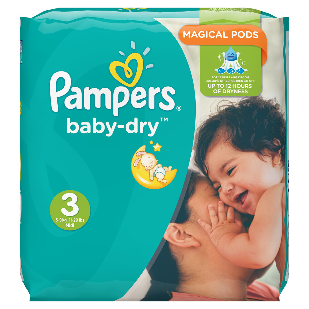 Pampers Baby-Dry Extra Layer Nappies Monthly Saving Pack - Size 3, Pack of 198