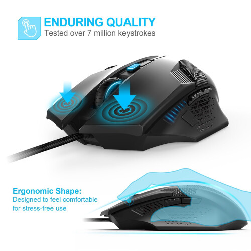 TeckNet TeckNet RAPTOR Gaming Mouse with 2,000 DPI, 6 Button, Extra weight 2