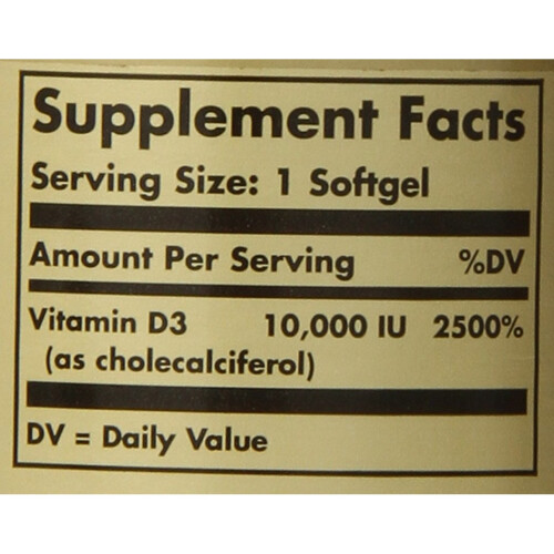 Solgar Vitamina D3 (Cholecalciferol) 250 MCG (10.000 UI) Softgels Solgar 1