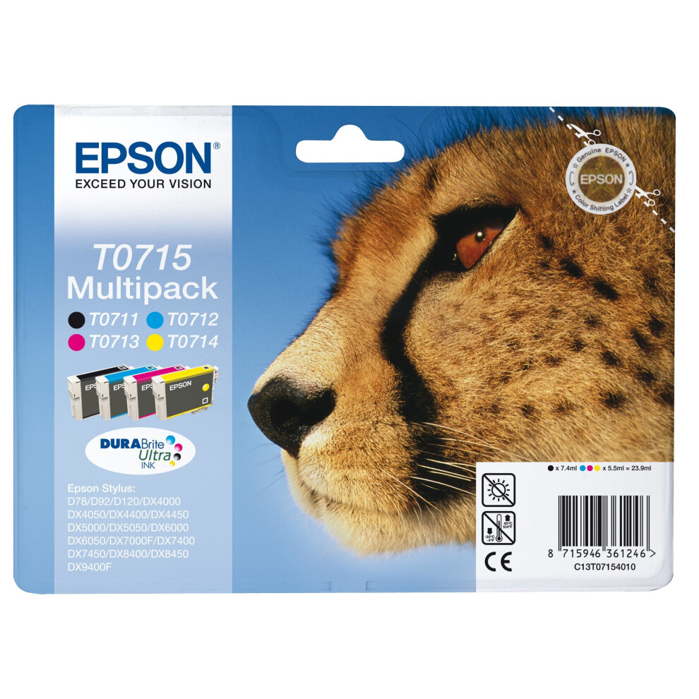 Epson Original T0715 4-Cartridge Multipack Cyan/Magenta/Yellow