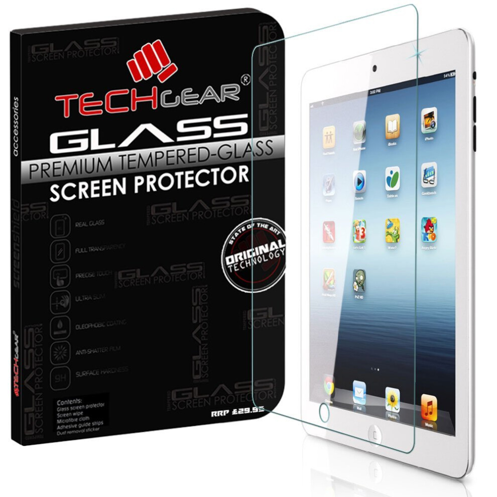 TECHGEARÂ® GLASS Edition iPad 4/3/2Â Tempered Glass Screen Protector Guard Cover