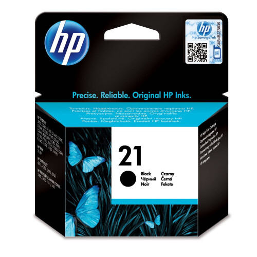 HP HP 21 Black Original Ink Cartridge, Page yield: 190