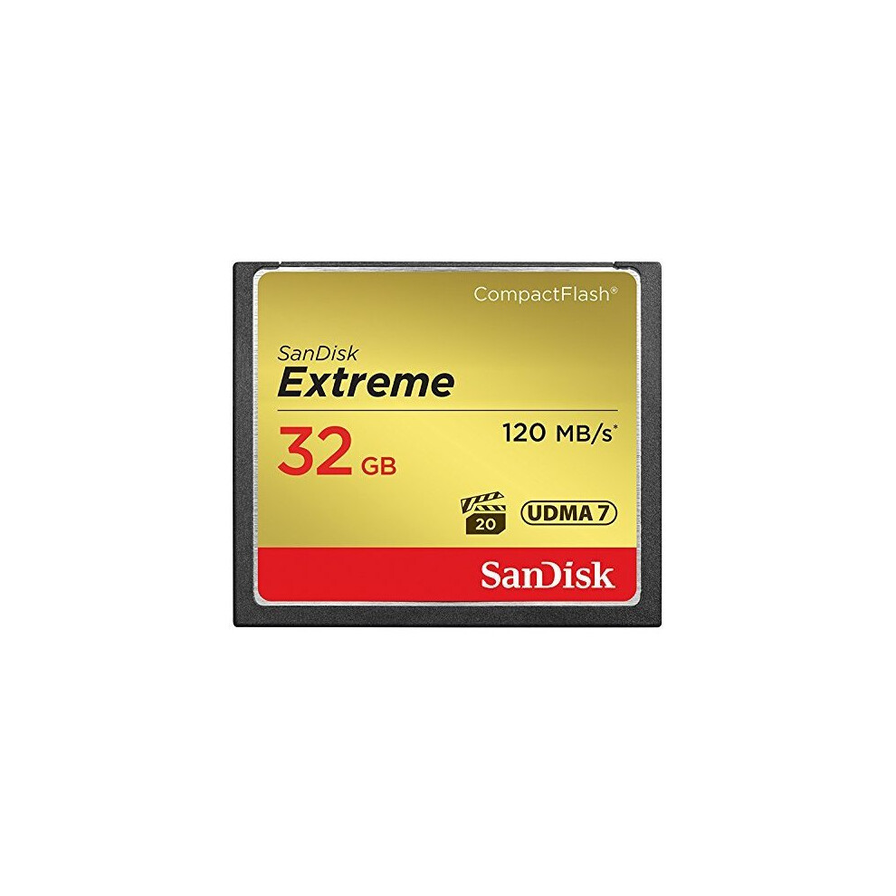 SanDisk Extreme 32GB UDMA7 CompactFlash Card - Black & Gold