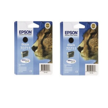 Epson T0711 Ink Cartridges - Black (Twin Pack)