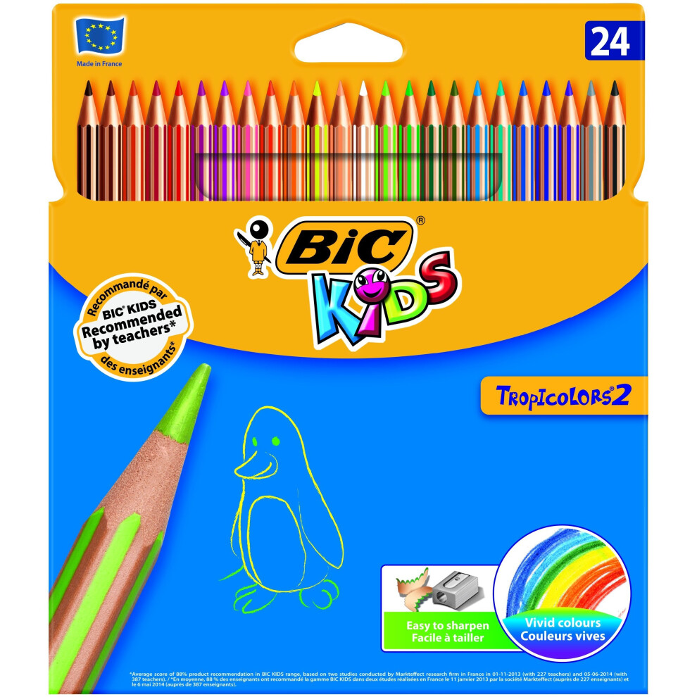 BIC Kids Tropicolors Colouring Pencils - Pack of 24