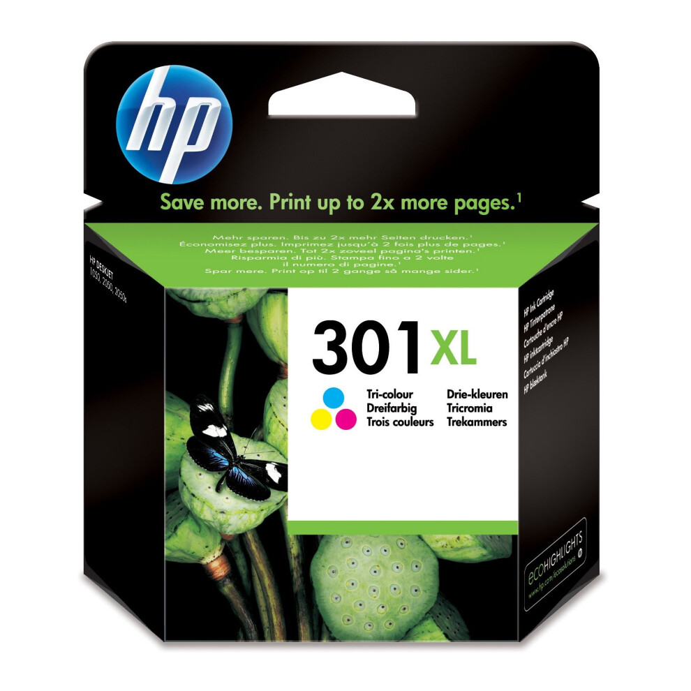 HP 301XL High Yield Tri-colour Original Ink Cartridge (CH564EE)