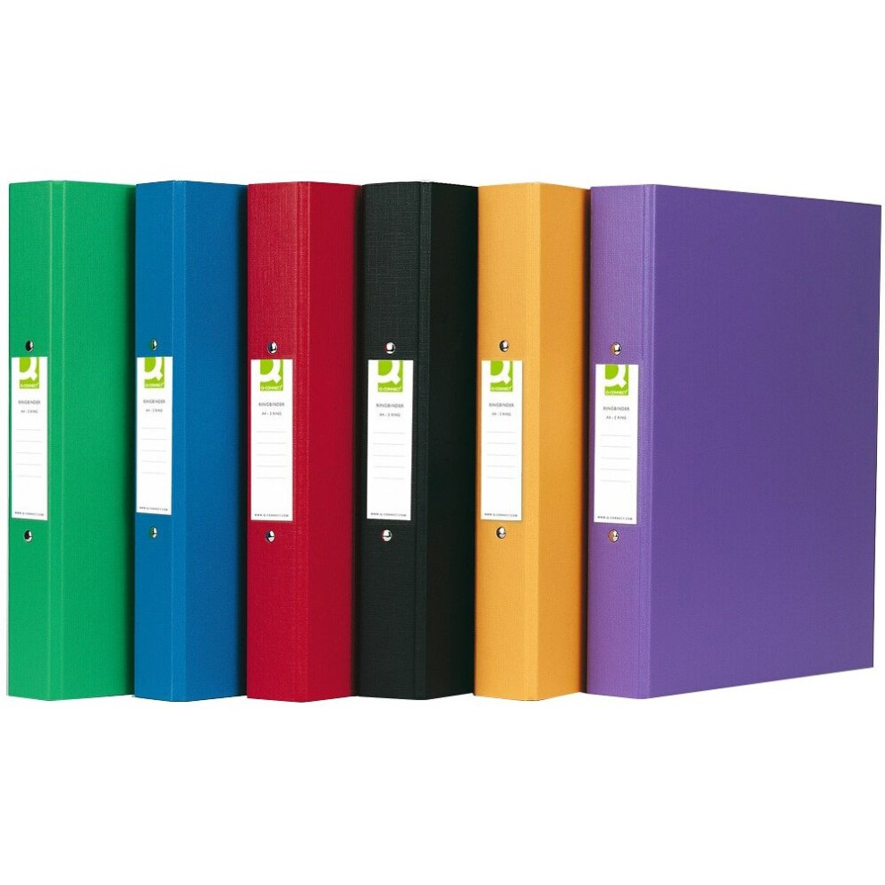 Q-Connect A4 2 Ring Binder Polypropylene - Assorted, Pack Of 10