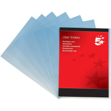 5 Star Office Folder Plastic Copy-safe 90 Micron A4 Clear [Pack 100]