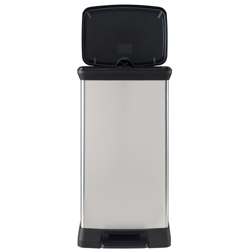 Curver Curver Pedal Bin Deco Rectangular 50L Silver Duo Trash Can Waste Container 1