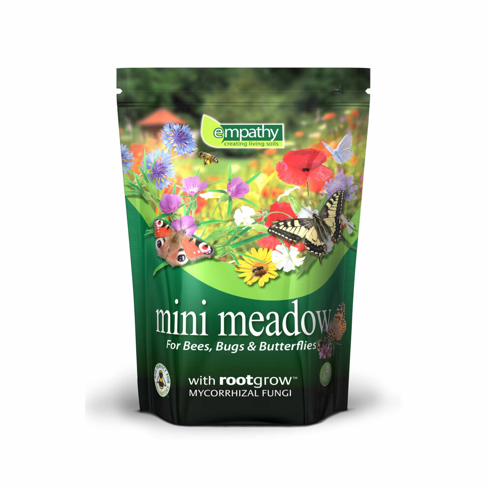 Plantworks 3 m Mini Meadow Wild Flower Seed with rootgrow (a1) - Easy Sow, RHS-approved mix for pollinators