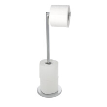 Wenko 19637100 Freestanding Stainless Steel Toilet Roll Holder 2 in 1