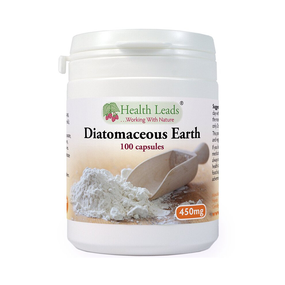 Health Leads Uk Diatomaceous Earth 450Mg X 100 Capsules (Pure Fresh Water Sourced Food Grade) Natural Amorphous Silica