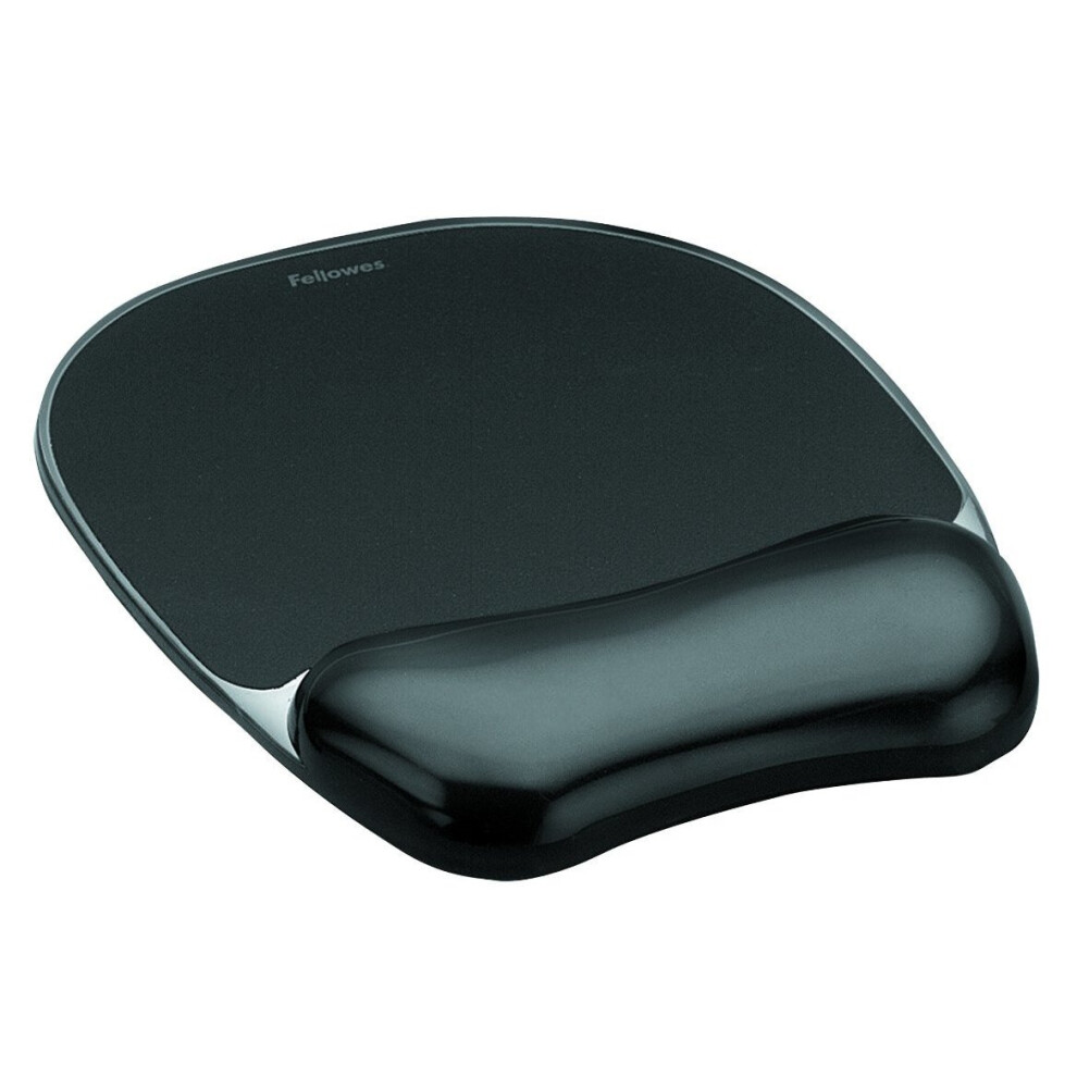 Fellowes 9112101 Crystals Gel Mouse Pad and Wrist Support - Black