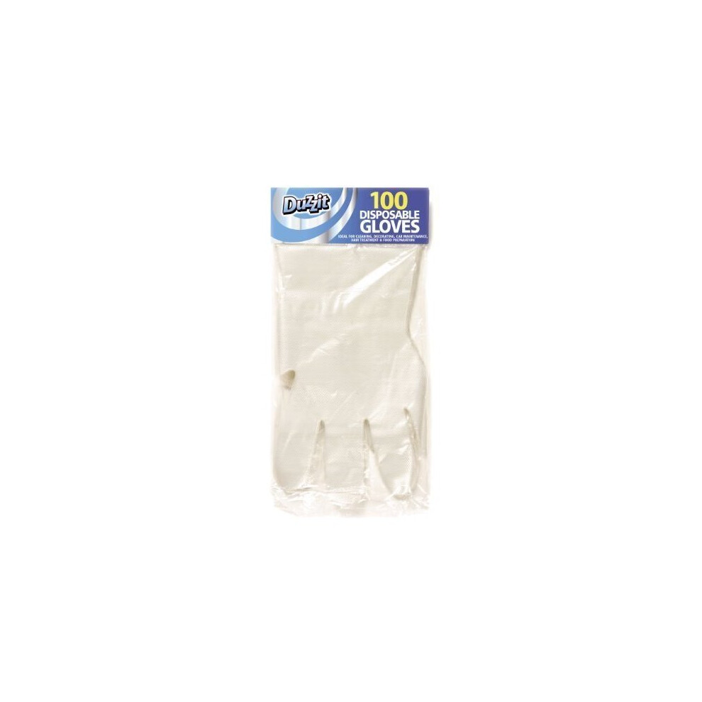 Pack of 100 disposable clear gloves