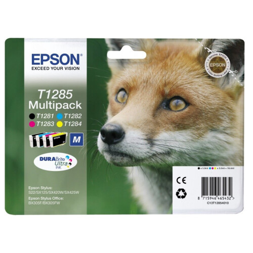 Epson Epson Durabrite T1285 Fox Genuine Multipack Ink Cartridges