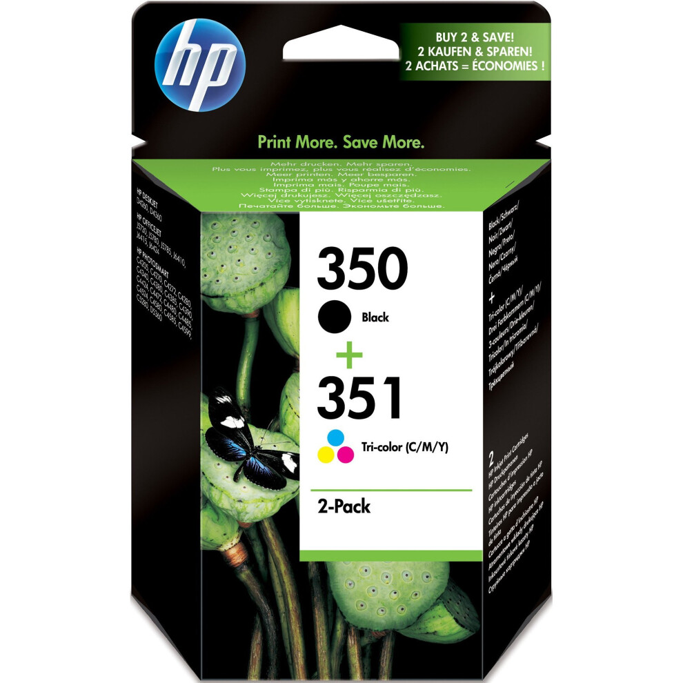 HP 350 Black/351 Tri-color 2-pack Original Ink Cartridges (SD412EE)