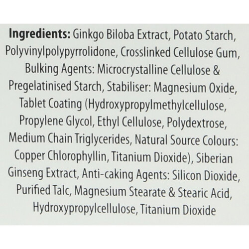 Vitabiotics Vitabiotics Ultra Ginkgo and Ginseng Tablets - 60 Tablets 2