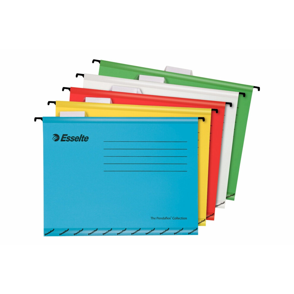 Esselte Classic A4 Vertical Suspension Files - Assorted 10-Pack, Colour-Coded, 93042, 10x Stronger, 100% Recycled Board (Blue Angel Accredited)