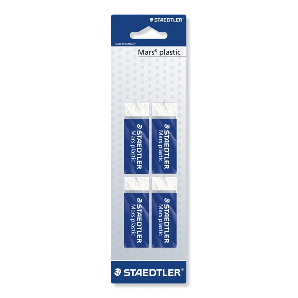 Staedtler 52650BK4DA Mars plastic Eraser Pack of 4 in Blister Packaging