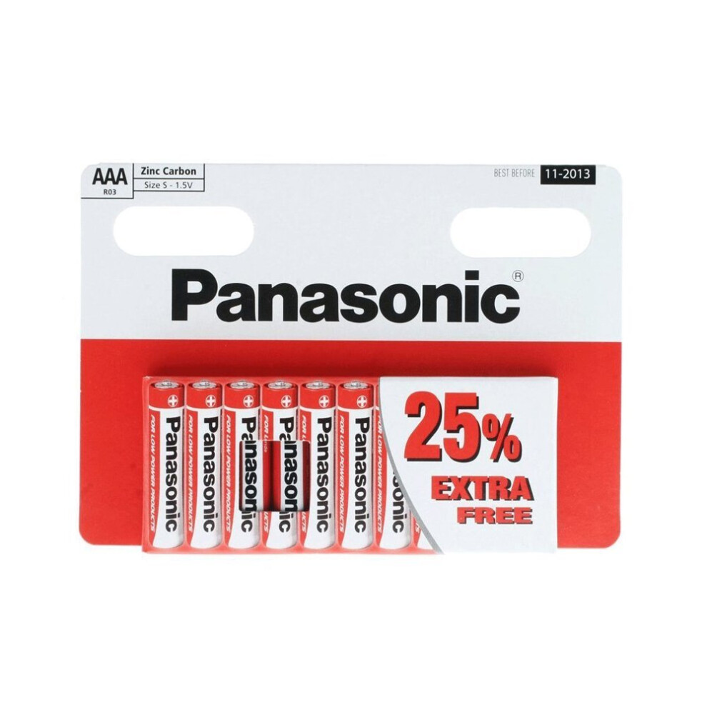 Panasonic AAA (1.5v) Zinc Carbon Batteries  (also known as UM4, MN2400)