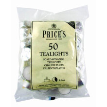 Prices Patent Candles White Tealights Bag, Pack of 50