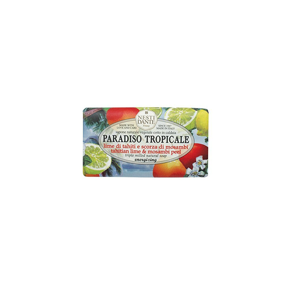 Nesti Dante Paradiso Tropicale Triple Milled Natural Soap - Tahitian Lime And Mosambi Peel, 8.8Oz, 8.8 Ounce
