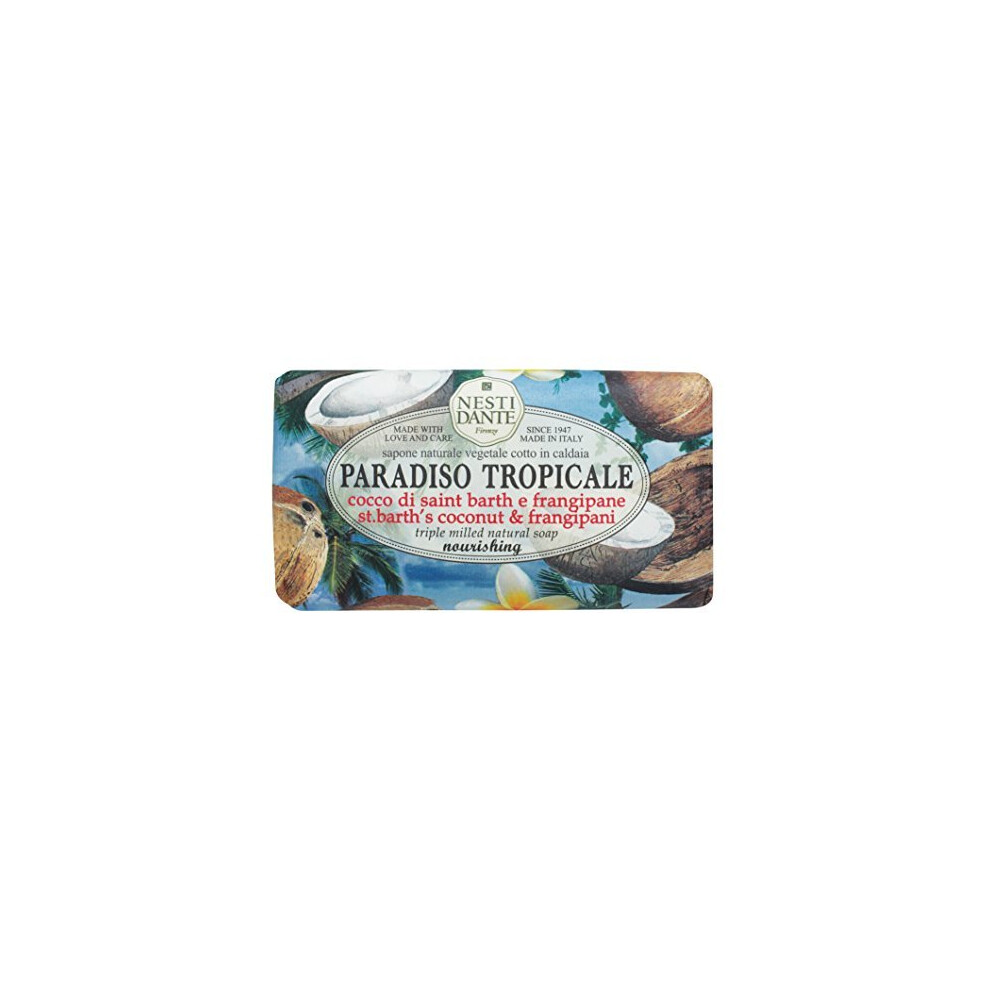 Nesti Dante Paradiso Tropicale Triple Milled Natural Soap, St. Barths Coconut and Frangipani, 8.8 Ounce