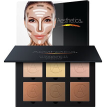 Aesthetica Cosmetics Contour and Highlighting Powder Foundation Palette / Contouring Makeup Kit; Easy-to-Follow, Step-by-Step Instructions Included