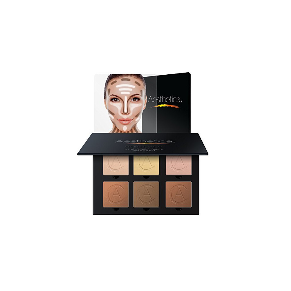 Aesthetica Cosmetics Contour and Highlighting Powder Foundation Palette / Contouring Makeup Kit; Easy-to-Follow, Step-by-Step Instructions Included