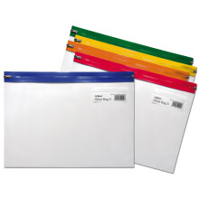 Snopake A4 Plus 370 x 260 mm Zippa Bags, Zip Strips - Transparent/Assorted x5