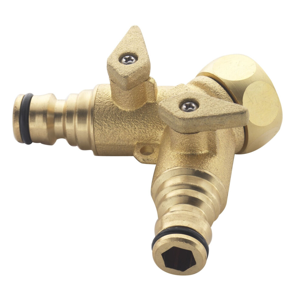 Spear & Jackson 3/4-inch 2-Way Brass Tap Connector
