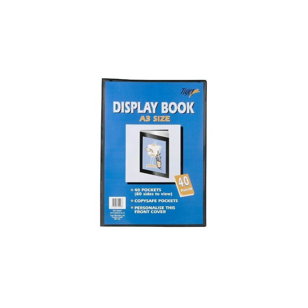 Tiger A3 black display book 40 pocket presentation folio