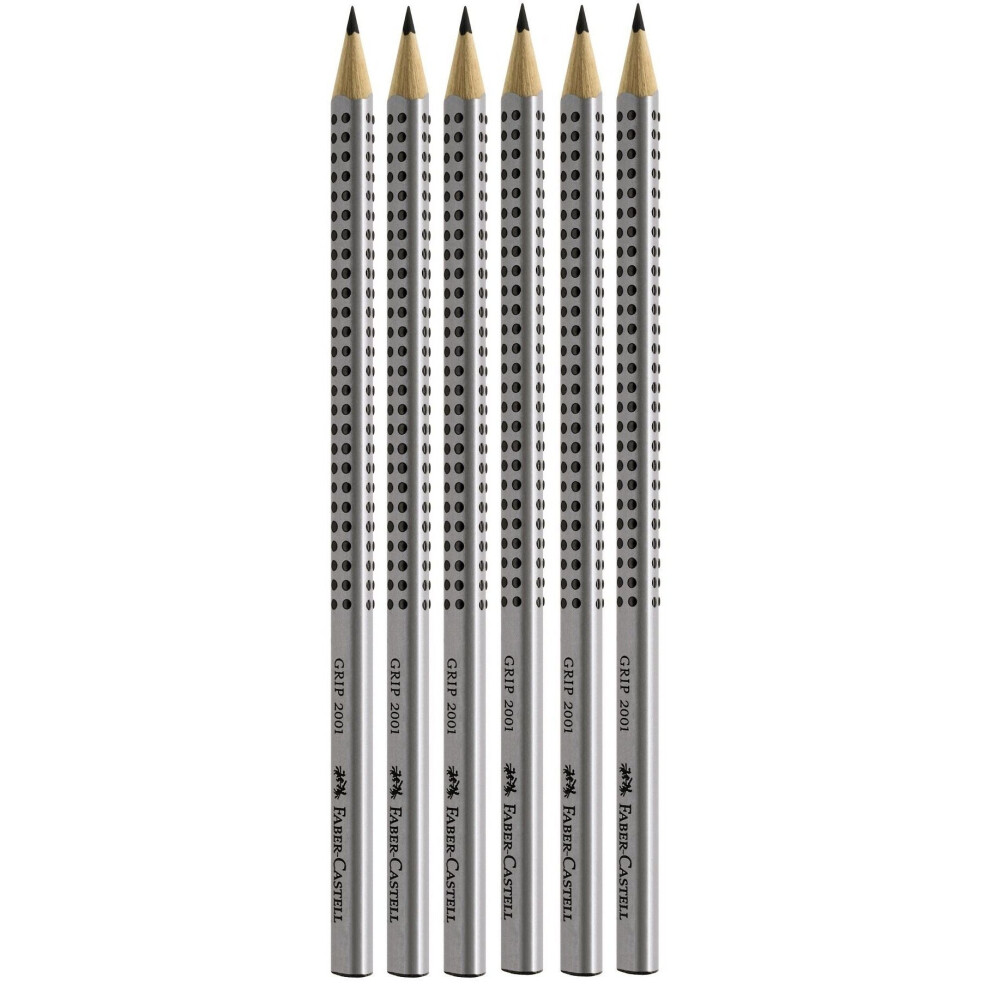 Faber-Castell Faber Castell Grip 2001 Pencils Hb Pack Of 6 Silver