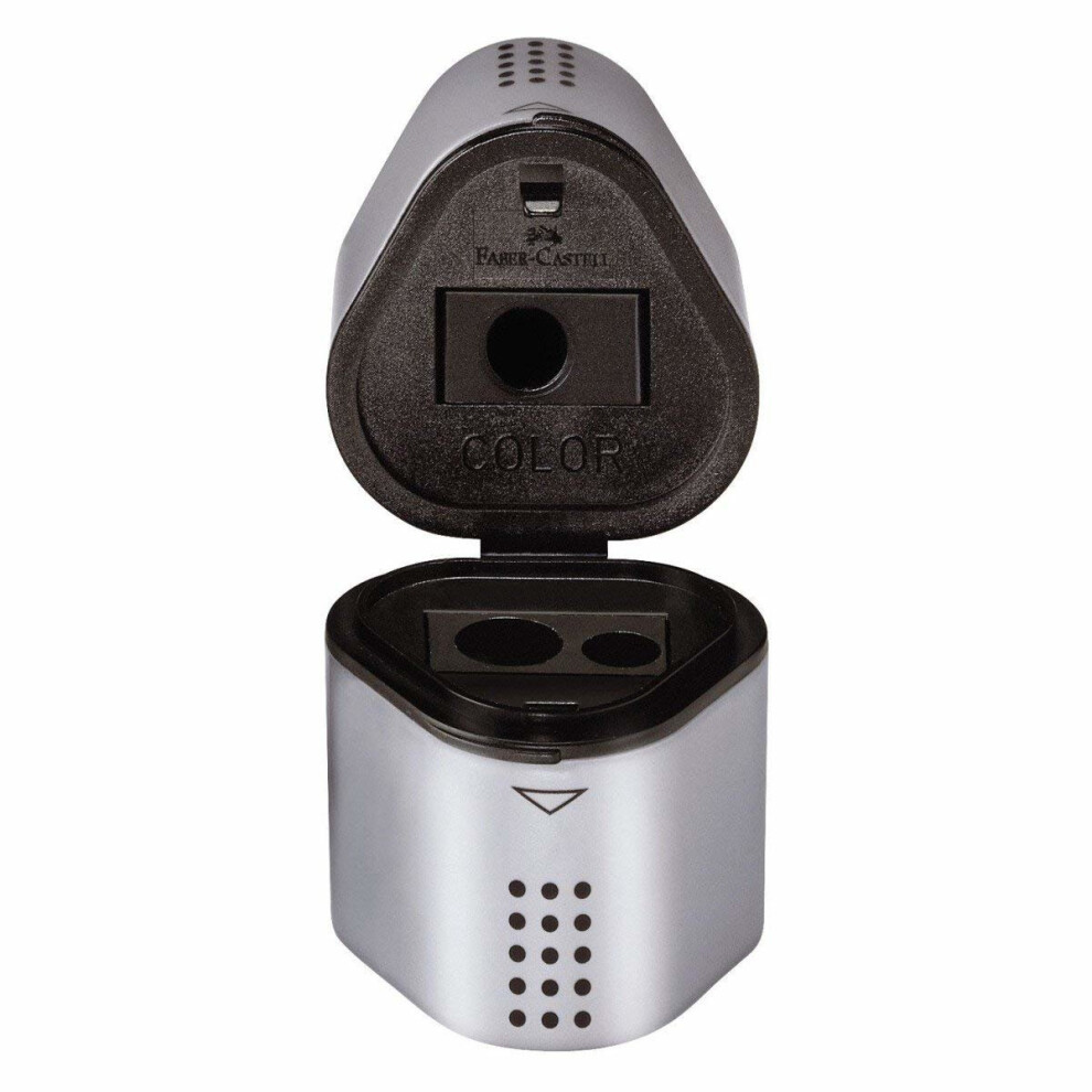 Faber-Castell Trio Pencil Sharpener Tub Box GRIP 2001 Silver