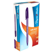 PaperMate InkJoy 100 ST Ball Pen with 1.0 mm Medium Tip - Purple, Pack of 12