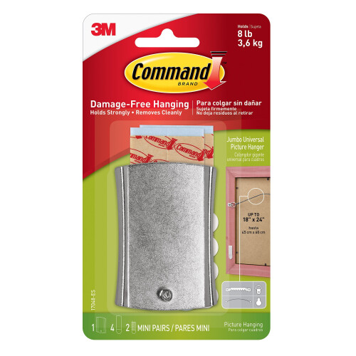3M Command Wire Backed Sticky Nail and Stabiliser Strips - Silver