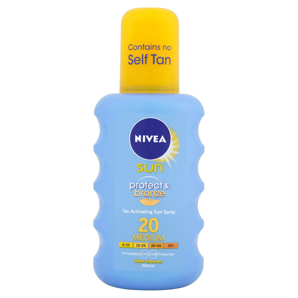 Nivea Sun Protect and Bronze Tan Activating Sun Spray Medium SPF 20, 200ml